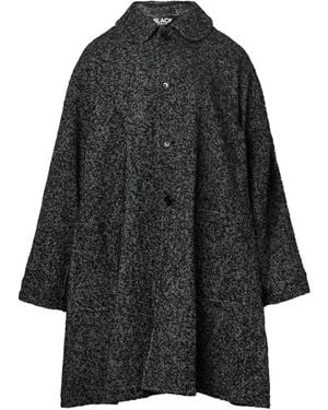 COMME DES GARÇON BLACK Tweed-Mantel mit Fischgrätenmuster - Schwarz
