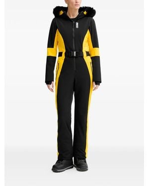 Colmar Faux-Fur Hooded Belted Ski Suit - Black