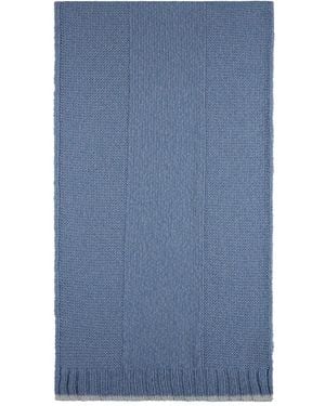 Paul & Shark Ribbed-Trim Scarf - Blue