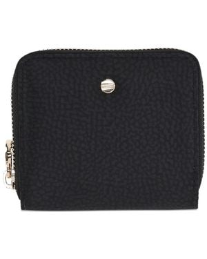 Borbonese Zip-Around Spotted-Pattern Purse - Black