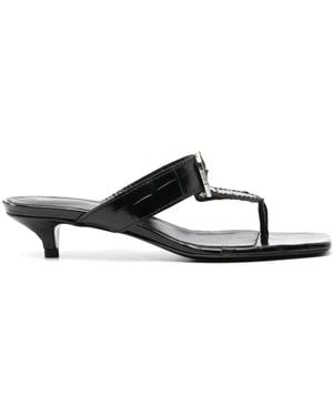 TOTEME The Belted 35Mm Crocodile-Effect Mules - Weiß