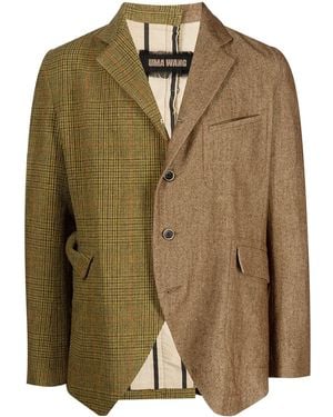Uma Wang Blazer con panel en contraste - Marrón