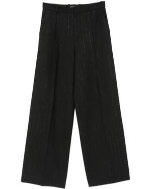 Sandro Pinstripe-Pattern Pleated Palazzo Pants - White