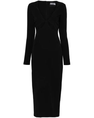Versace Jeans Couture Cut-Out Crepe Midi Dress - Black