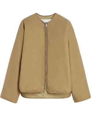 Jil Sander Logo-Embroidered Jacket - Natural