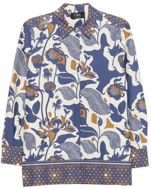 Clips Floral-Print Shirt - Blue