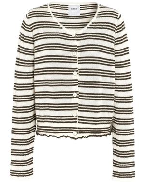 Barrie Gestreifter Cardigan - Weiß