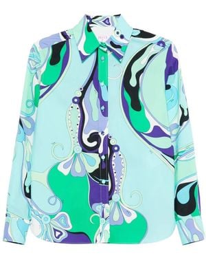PUCCI Blouse Met Abstracte Print - Blauw