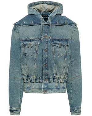 Egonlab Hooded Denim Jacket - Blue