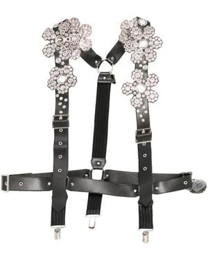 Noir Kei Ninomiya Verzierter Harness-Gürtel - Weiß