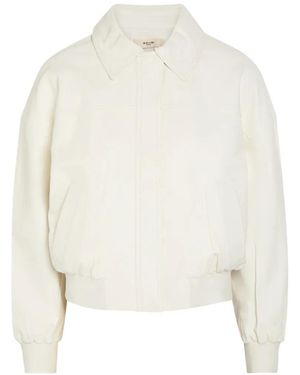 SKIIM Boxy leather bomber jacket - Blanco