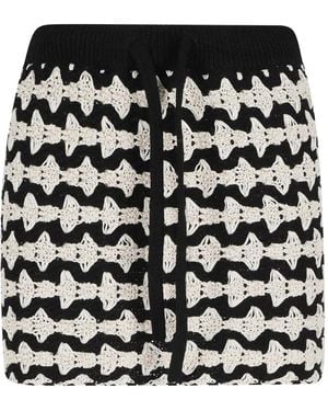 Roberto Collina Geometric-Pattern Mini Skirt - Black