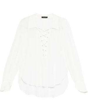 Barbara Bui Lace-Up Blouse - White