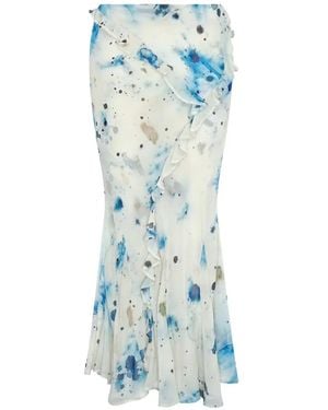 Paris Georgia Basics Midirock Mit Print - Blau