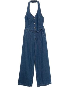 Reformation Tuta Intera Lorenza Denim - Blu