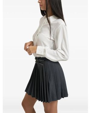 Liu Jo Belted Pleated Mini Dress - White
