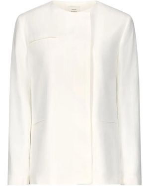Loulou de Saison Bono Asymmetric Welt Pocket Jacket - White