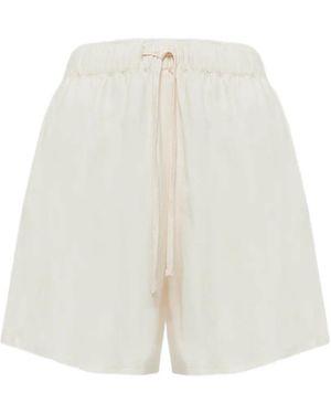 Laneus Shorts mit gehäkelter Tasche - Weiß