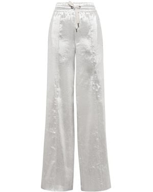Brunello Cucinelli Metallic Wide-Leg Pants - White