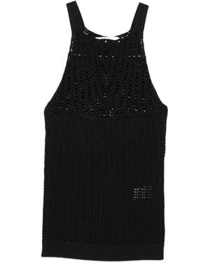 IRO Lalita Open-Knit Tank Top - Black