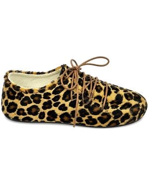 RIEN STUDIO Leopard-Print Lace-Up Ballet Flats - Metallic