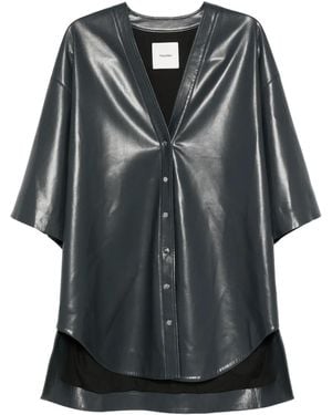 Nanushka Button-front Shirt Mini Dress - Black