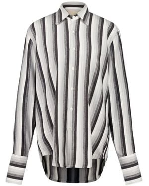 Marrakshi Life French-Cuff Striped Shirt - White