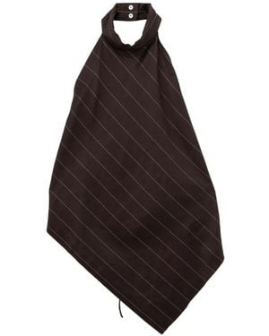Helmut Lang Haut Rayé À Ourlet Asymétrique - Brown