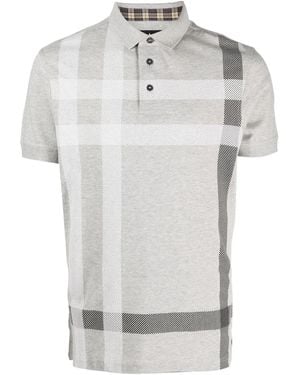 Barbour Checked Polo Shirt - Grey