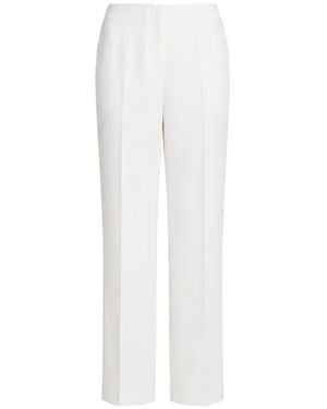 Alberta Ferretti Pressed-Crease Straight-Leg Pants - White