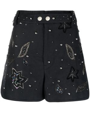 Isabel Marant Kayneliae Embroidered Shorts - Black
