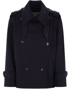 Max Mara Double-Breasted Trenchcoat - Blue