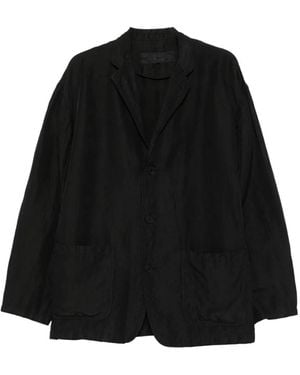 Comme des Garçons Patch-Pocket Button-Up Blazer - Black