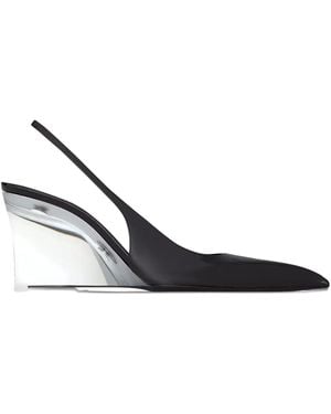 Saint Laurent Slingback Wedge Court Shoes - White