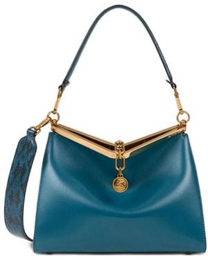 Etro レザー ハンドバッグ - ブルー