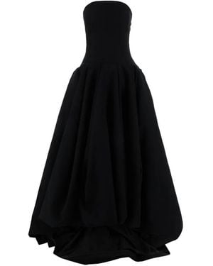 Balenciaga Strapless Pleated Maxi Dress - Black