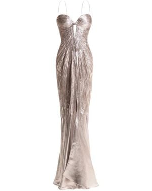 Maria Lucia Hohan Vestido Largo Mirren Con Tirantes Finos - Blanco