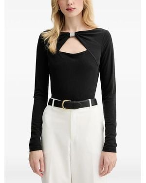 Guess Milena Cutout Long-Sleeve Top - Black