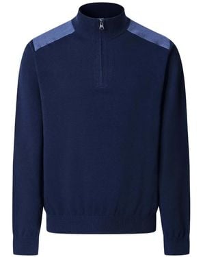 Hackett Pull À Col Zippé - Blue