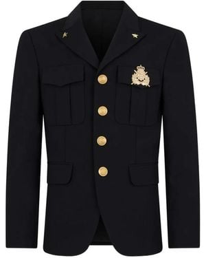 DSquared² Military Single-Breasted Blazer - Black