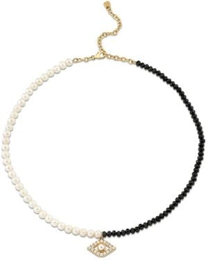 Sydney Evan Collana Di Perle Evil Eye - Metallizzato