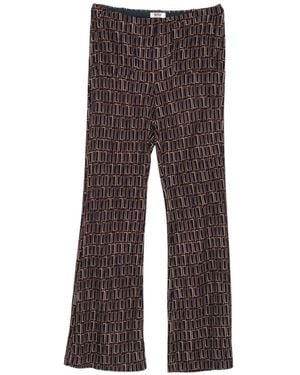 Siyu Geometric-Print Flared Pants - Brown