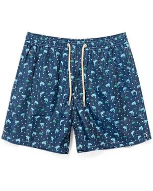 MC2 Saint Barth Costume Da Bagno Con Stampa Squali E Coulisse - Blu