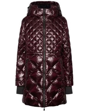 Elena Miro Quilted Hooded Coat - Purple
