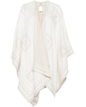 Fendi Cape Met Geometrisch Patroon - Wit