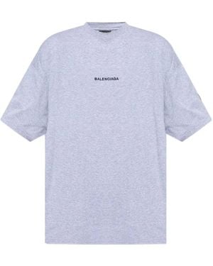 Balenciaga Logo-patch T-shirt - Azul