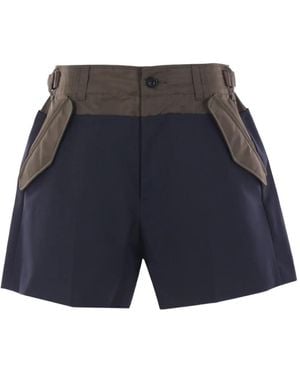 Sacai Belted Pocket Shorts - Blue