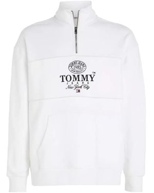 Tommy Hilfiger ハーフジップ スウェットシャツ - ホワイト