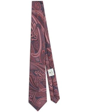 Etro Silk Jacquard Tie With Paisley Motif - Purple