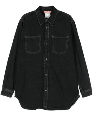 Acne Studios Long-Sleeve Denim Shirt - Black